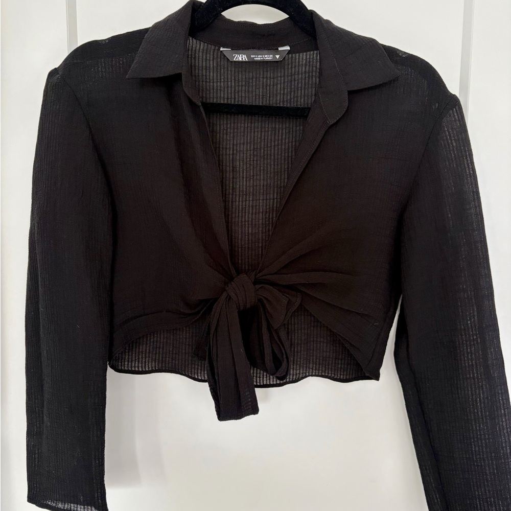Zara Charcoal Textured Shirt